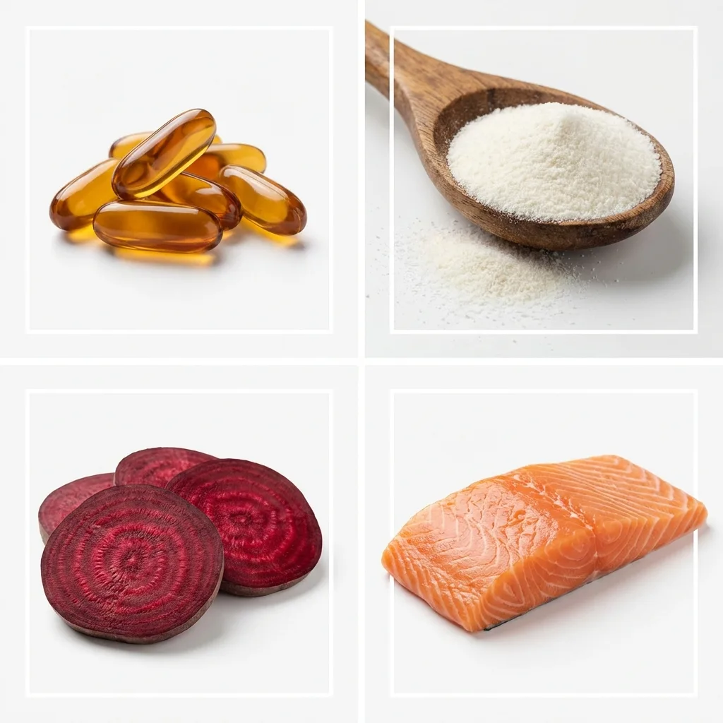Natural supplement ingredients - phosphatidylserine, beet root, omega-3, and organic superfoods