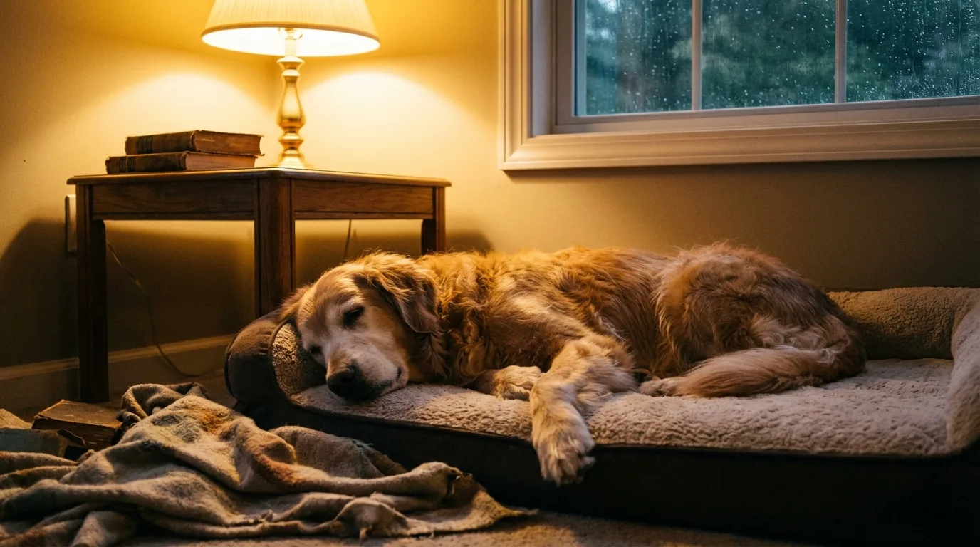 Dog beginning to show calmer behavior and better sleep